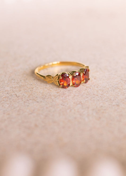 Elea vintage stenen ring bordeaux