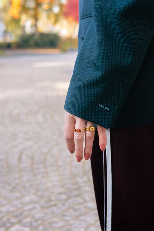 Elea vintage stenen ring bordeaux