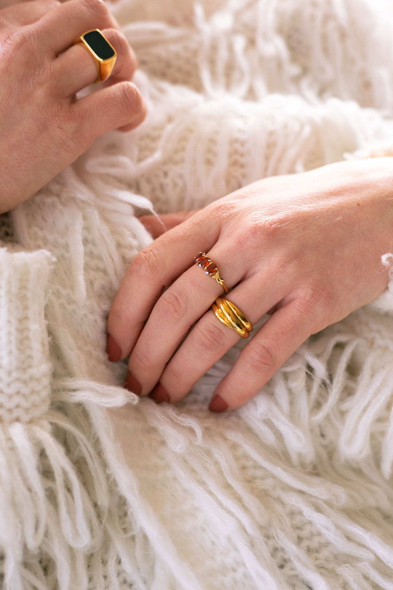 Elea vintage stenen ring bordeaux